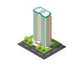 3d isometric building skyscraper vector illustration Royalty Free Stock Photo