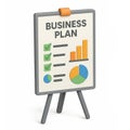 3D Isometric business plan presentation on a whiteboard Royalty Free Stock Photo