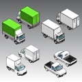 3d isometric cars set