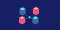 3d isometric concept of server, web hosting, internet connection, data center. Royalty Free Stock Photo