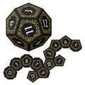 D12 Isometric Dice for Boardgames With Paper Unwrap Royalty Free Stock Photo