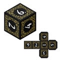 D6 Isometric Dice for Boardgames With Paper Unwrap Template