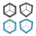 3D isometric empty room corner symbol