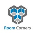 3D isometric empty room corners symbol