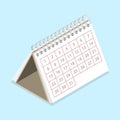 3D Isometric Flat Vector Concept of Calendar