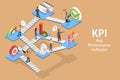 3D Isometric Flat Vector Concept of Key Performance Indicator. Royalty Free Stock Photo