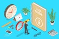 3D Isometric Flat Vector Concept of User Guide.