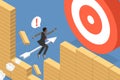 3D Isometric Flat Vector Conceptual Illustration of Achieving Goals