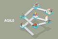 3D Isometric Flat Vector Conceptual Illustration of Agile Methodology Royalty Free Stock Photo