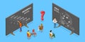 3D Isometric Flat Vector Conceptual Illustration of Agile Vs Waterfall