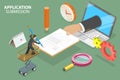 3D Isometric Flat Vector Conceptual Illustration of Application Submission