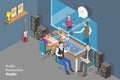 3D Isometric Flat Vector Conceptual Illustration of Audio Production Studio