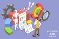 3D Isometric Flat Vector Conceptual Illustration of Automated Seo Report. Royalty Free Stock Photo