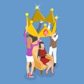 3D Isometric Flat Vector Conceptual Illustration of Beauty Pageant Royalty Free Stock Photo