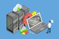 3D Isometric Flat Vector Conceptual Illustration of Big Data Developer