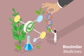 3D Isometric Flat Vector Conceptual Illustration of Biosimilar Medicines