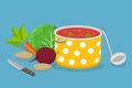 3D Isometric Flat Vector Conceptual Illustration of Borsch