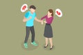 3D Isometric Flat Vector Conceptual Illustration of Breaking Relationship