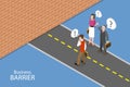 3D Isometric Flat Vector Conceptual Illustration of Business Barrier or Blocker