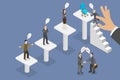 3D Isometric Flat Vector Conceptual Illustration of Business Nepotism And Corruption