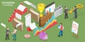 3D Isometric Flat Vector Conceptual Illustration of Business Succession Planning