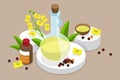 3D Isometric Flat Vector Conceptual Illustration of Canola Oil