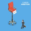 3D Isometric Flat Vector Conceptual Illustration of Career Ambition. Royalty Free Stock Photo