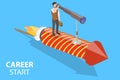 3D Isometric Flat Vector Conceptual Illustration of Career Start