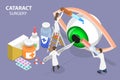 3D Isometric Flat Vector Conceptual Illustration of Cataract Surgery