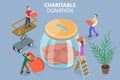 3D Isometric Flat Vector Conceptual Illustration of Charitable Donation