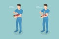 3D Isometric Flat Vector Conceptual Illustration of Choking Baby First Aid