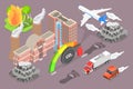 3D Isometric Flat Vector Conceptual Illustration of CO2 Emission