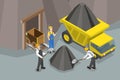 3D Isometric Flat Vector Conceptual Illustration of Coal Mining