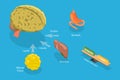 3D Isometric Flat Vector Conceptual Illustration of Control Of Food Intake