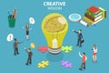 3D Isometric Flat Vector Conceptual Illustration of Creative Wisdom