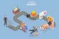 3D Isometric Flat Vector Conceptual Illustration of Customer Journey