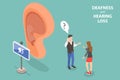 3D Isometric Flat Vector Conceptual Illustration of Deafness And Hearing Loss