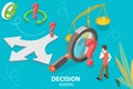 3D Isometric Flat Vector Conceptual Illustration of Decision Making Royalty Free Stock Photo