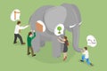 3D Isometric Flat Vector Conceptual Illustration of Different Viewpoints