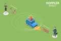 3D Isometric Flat Vector Conceptual Illustration of Doppler Effect