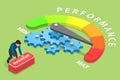 3D Isometric Flat Vector Conceptual Illustration of Efficient Performance Management System Royalty Free Stock Photo