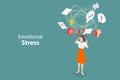 3D Isometric Flat Vector Conceptual Illustration of Emotional Stress