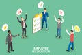 3D Isometric Flat Vector Conceptual Illustration of Employee Recognition