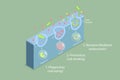 3D Isometric Flat Vector Conceptual Illustration of Endocytosis