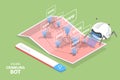 3D Isometric Flat Vector Conceptual Illustration of Engine Crawling Bot