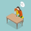 3D Isometric Flat Vector Conceptual Illustration of Exhaustion