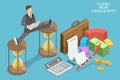 3D Isometric Flat Vector Conceptual Illustration of Flexible Work Arrangements