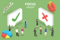 3D Isometric Flat Vector Conceptual Illustration of Focus Group Research