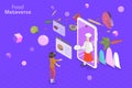 3D Isometric Flat Vector Conceptual Illustration of Food Metaverse