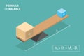 3D Isometric Flat Vector Conceptual Illustration of Formula Of Balance Royalty Free Stock Photo